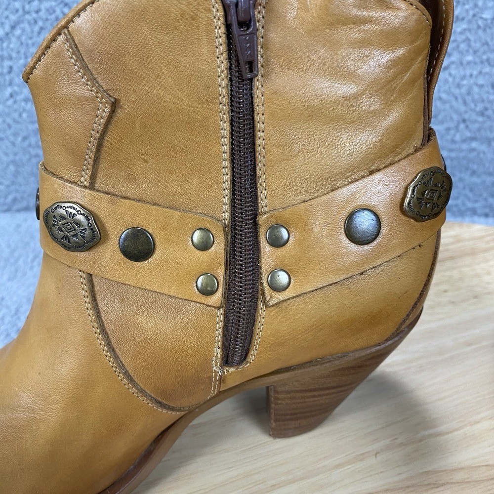 Durango Boots Women 6.5 M Brown Ankle Leather Western Cowgirl Zipper Embellished - Picture 12 of 16